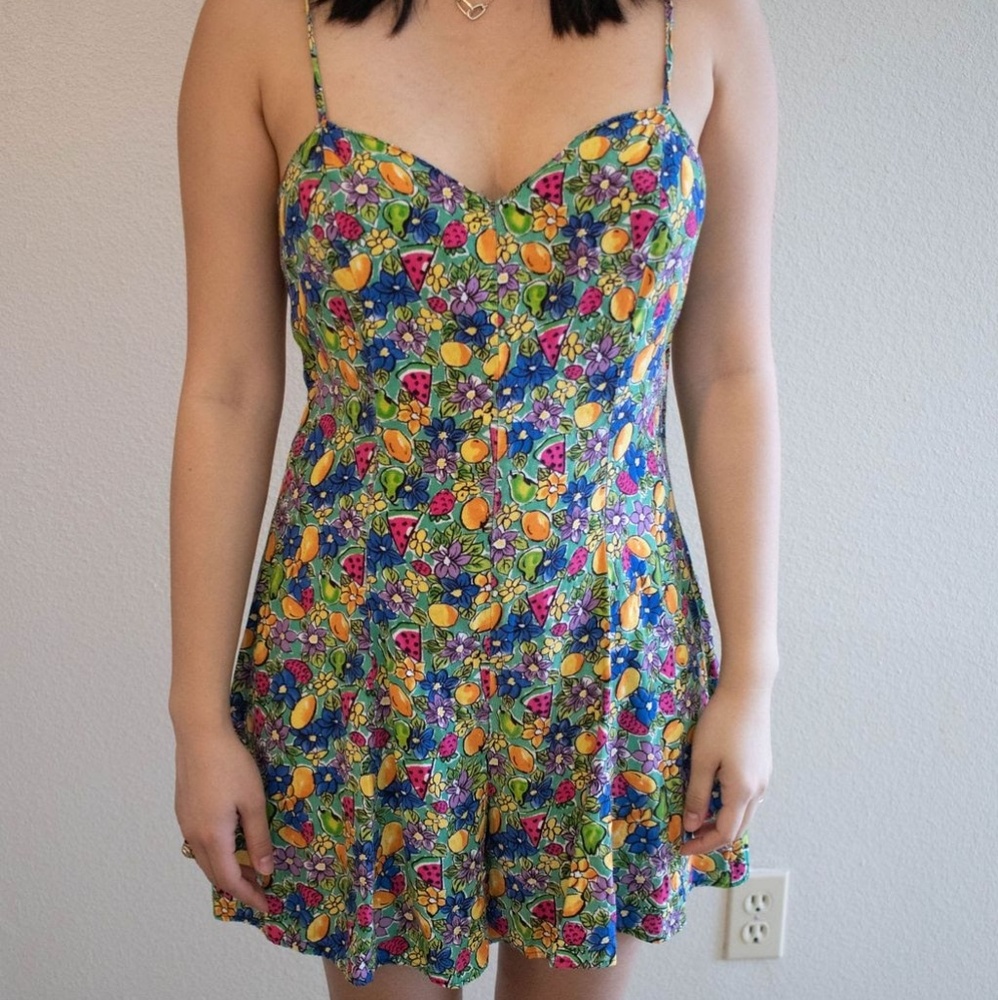 Vintage fruit patterned romper